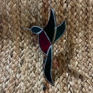 Handcrafted Humming Bird stained glass. EUC.